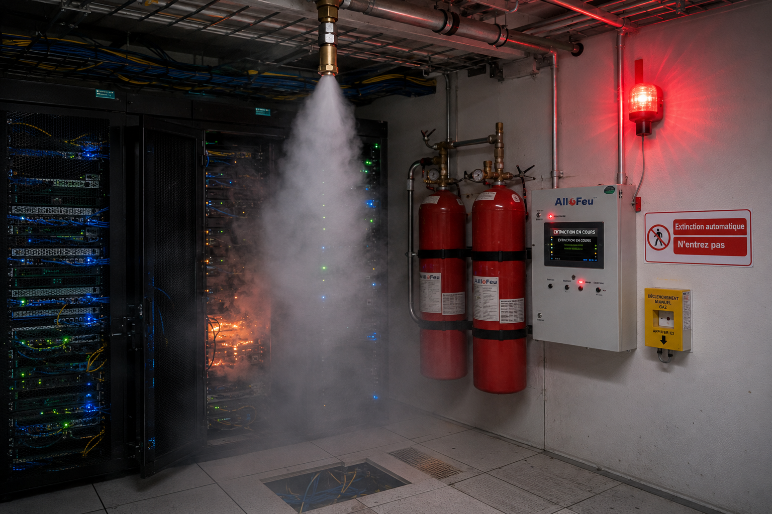 Système d’extinction incendie pour salle serveur